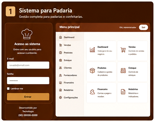 Sistema para padaria desenvolvido pela Camacho Tecnologia